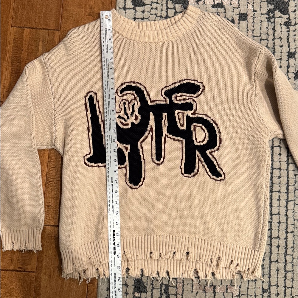 LOITER Rodeo Knit Sweater Men’s‎ XS | Graphic Distressed Streetwear Pullover - Picture 13 of 15